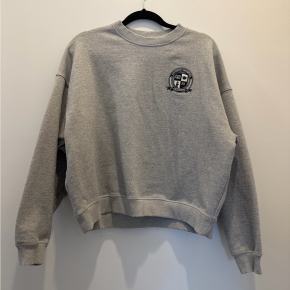 Favorite Daughter Heather Grey Crewneck Sweatshirt with Embroidered Crest - Picture 2 of 4